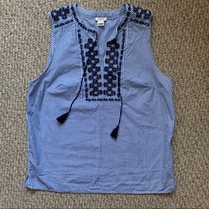 Sleeveless J.Crew Embroidered Tank